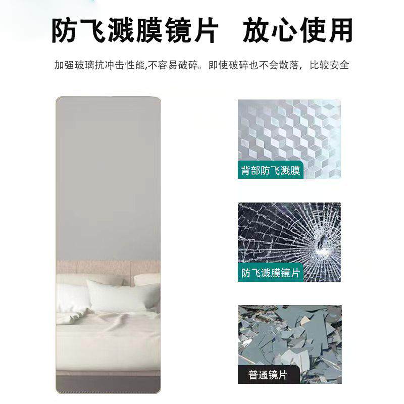 新款穿衣镜柜内置隐家镜藏式内抽拉推拉全身镜试抽拉式穿衣镜用衣