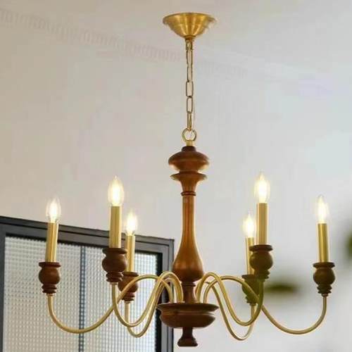 美式复古蜡烛吊灯大灯厅灯法式房别墅洋楼复式楼客厅主餐厅552卧