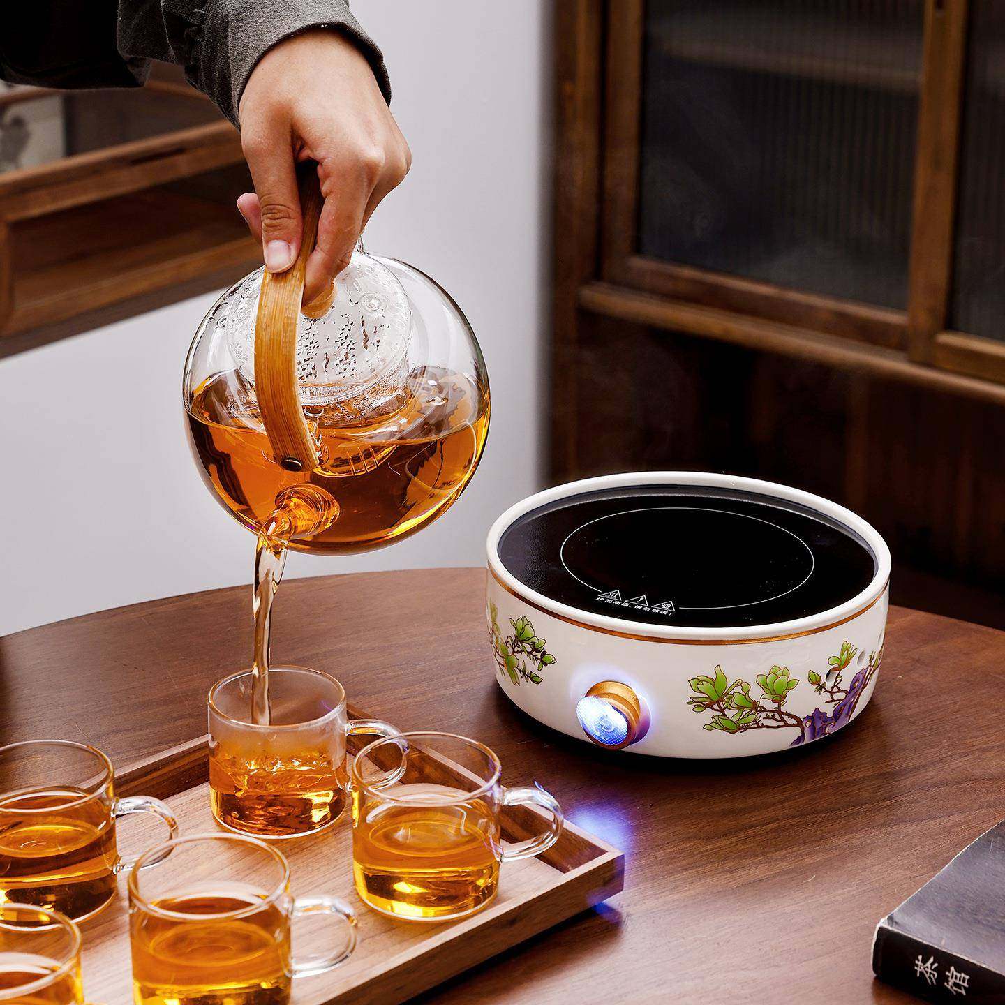 喜上眉静音电陶炉梢水煮茶壶蒸围炉煮茶炉玻璃烧壶高端家用煮DT03,餐饮具,茶壶,淘宝优惠券,粉丝福利购,淘宝优惠卷