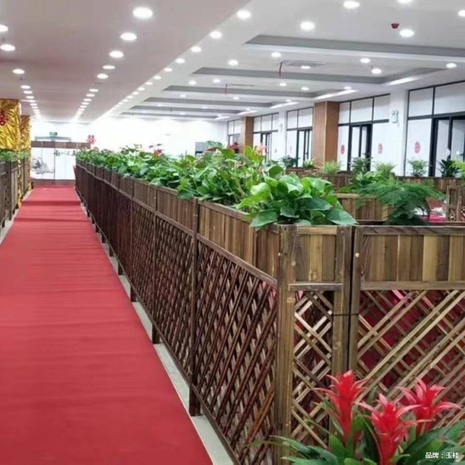 隔断花架户外花槽碳化网格花箱餐厅木栅栏饭店装饰防腐实木花盆架