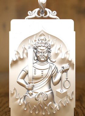 佛饰实心观音大日如来本命佛吊坠男款属羊猴生肖守护神纯银项链男