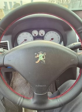 标致206 307 301 o308 408 508 3008方向盘套真皮手缝专用把套全