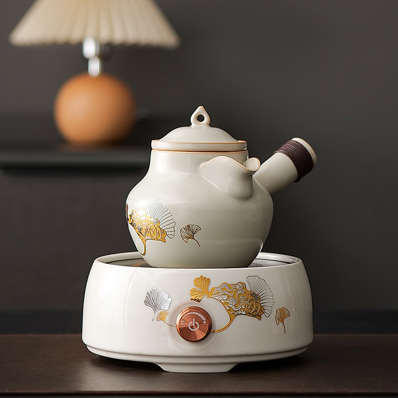 电陶炉苏打釉陶壶家用煮r茶壶烧水壶泡茶煮茶炉明火炉提梁壶侧把