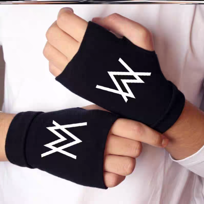 嘉豪手套艾伦沃克dj电音教主Faded同款秋季新款加厚半指手套护腕