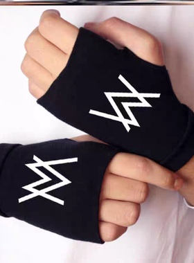 嘉豪手套艾伦沃克dj电音教主Faded同款秋季新款加厚半指手套护腕