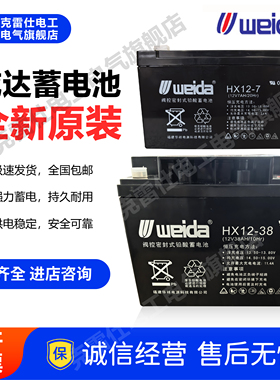 weida威达蓄电池HX12-7消防主机12V1.3AH 5 14 17 24 33 65ah照明
