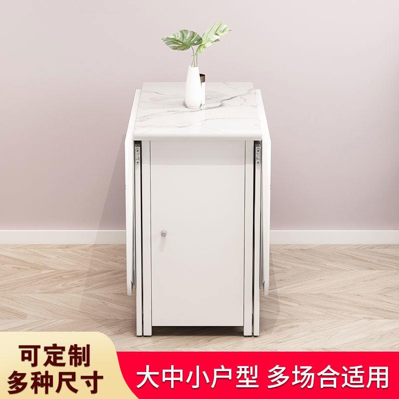 折叠餐桌小户型吃饭桌子可移动长方形简易折叠餐桌椅组合多功能