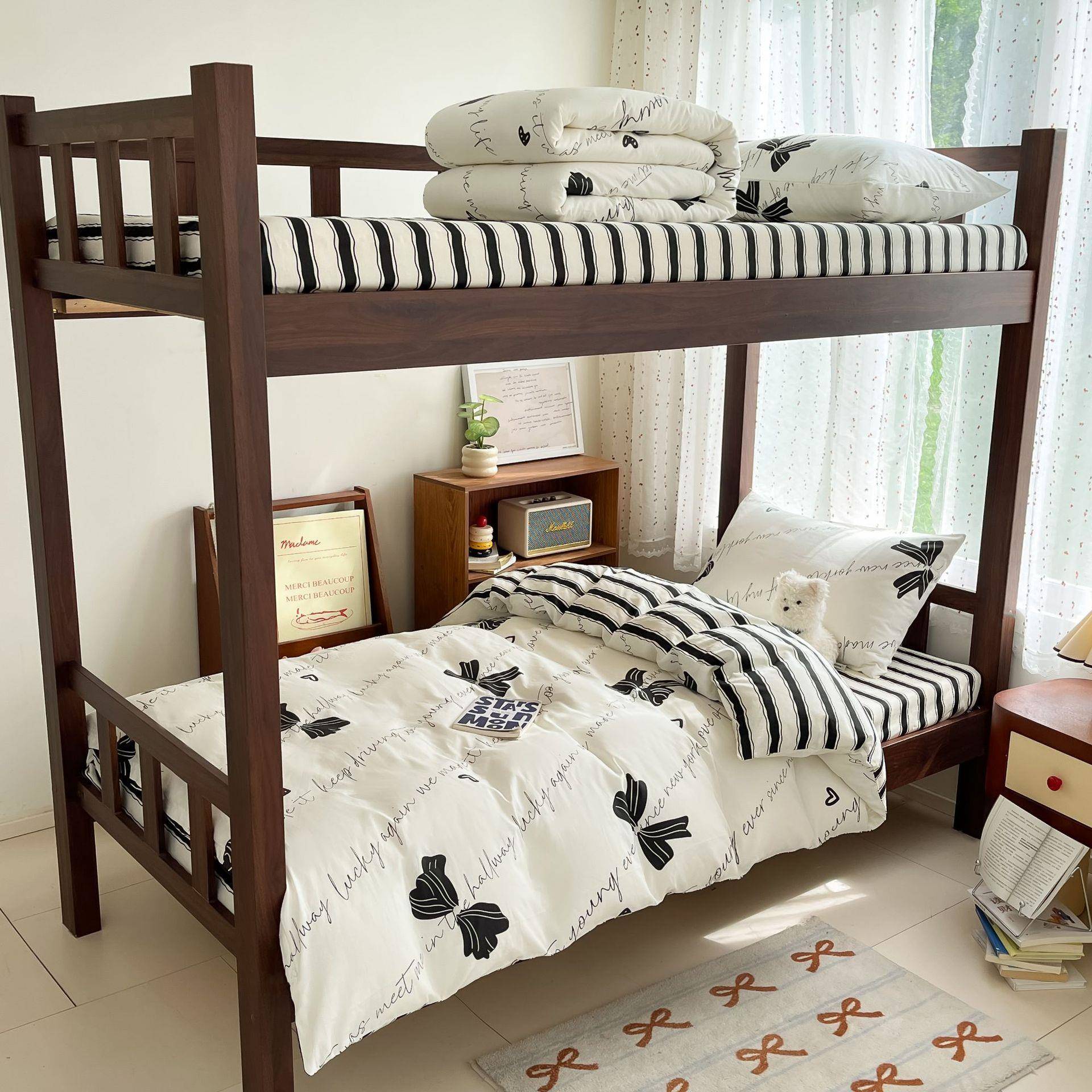 学生全棉印花套件少女心床上用品四件套学生宿舍宿舍单人床套装