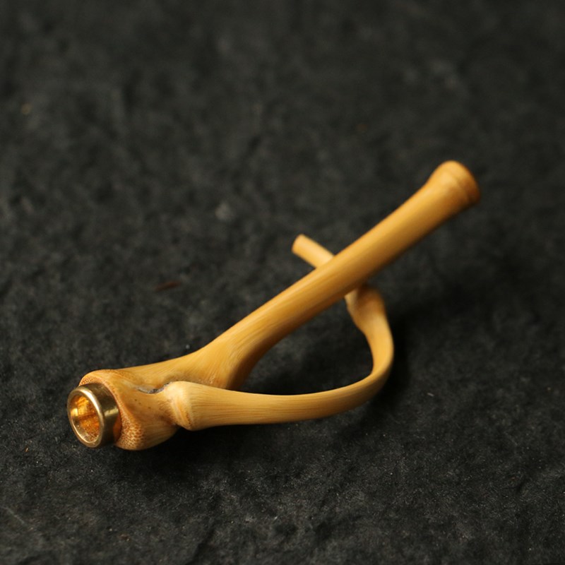精品纯手工精磨天然异形老竹枝小烟嘴竹J制把玩一体成型竹烟具咬