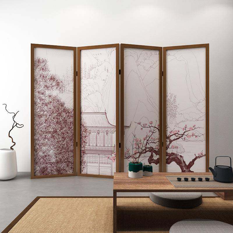 新中式古韵折叠屏风隔断客厅可移动入户遮挡酒店茶室装饰梅花折屏,鲜花速递/花卉仿真/绿植园艺,割草机/草坪机,淘宝优惠券,粉丝福利购,淘宝优惠卷