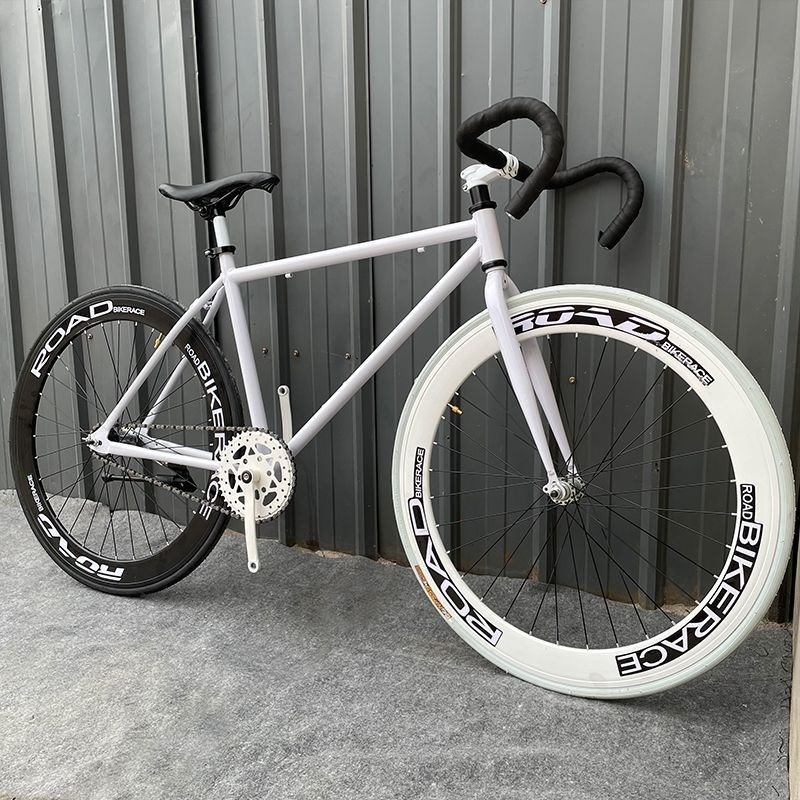 9y8死飞自行车成年人男女学生弯把F公路赛单车实心胎网红倒刹翘头