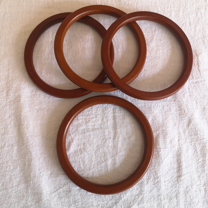 圆环木环手工包包djiy配件手挽提手木质圆形把手14cm 19cm 2对包