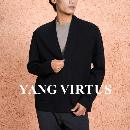 时尚老钱风绵羊毛半拉链针织开衫