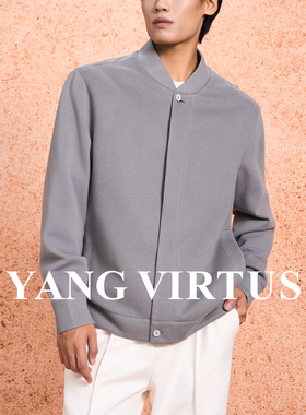 YANG VIRTUS 时尚穿搭新品宽松棒球领飞行休闲夹克男士外套
