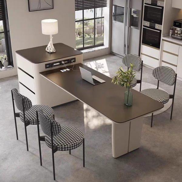 奶油风法式高级岩板岛台餐桌一体家用伸缩倒台中岛台餐桌导台,住宅家具,岛台餐桌,淘宝优惠券,粉丝福利购,淘宝优惠卷