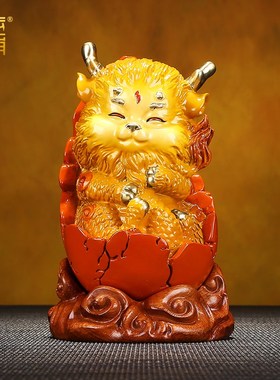 彩铜麒麟蛋e宠摆件萌版可爱瑞兽家居客厅办公室桌面摆放送朋友礼