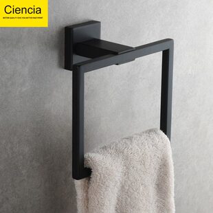 304不锈钢毛巾环浴室卫生间方形毛巾圈壁挂式毛巾挂架挂圈置物架