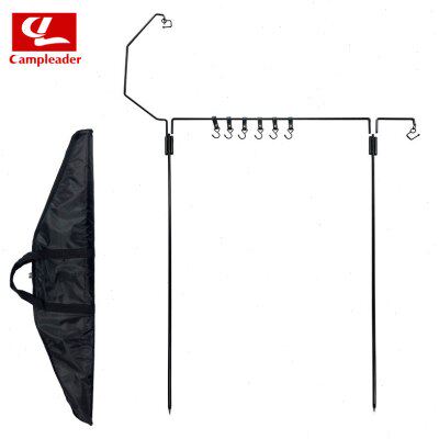 户外铁艺灯架晾衣架收纳架可拆卸支架野营灯架露营户外折叠置物架