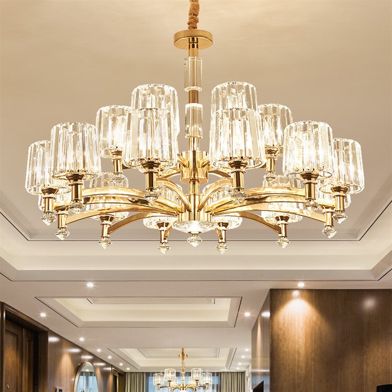 后现代简约水晶吊灯客厅灯2023年新H款卧室餐厅灯简欧大厅灯具