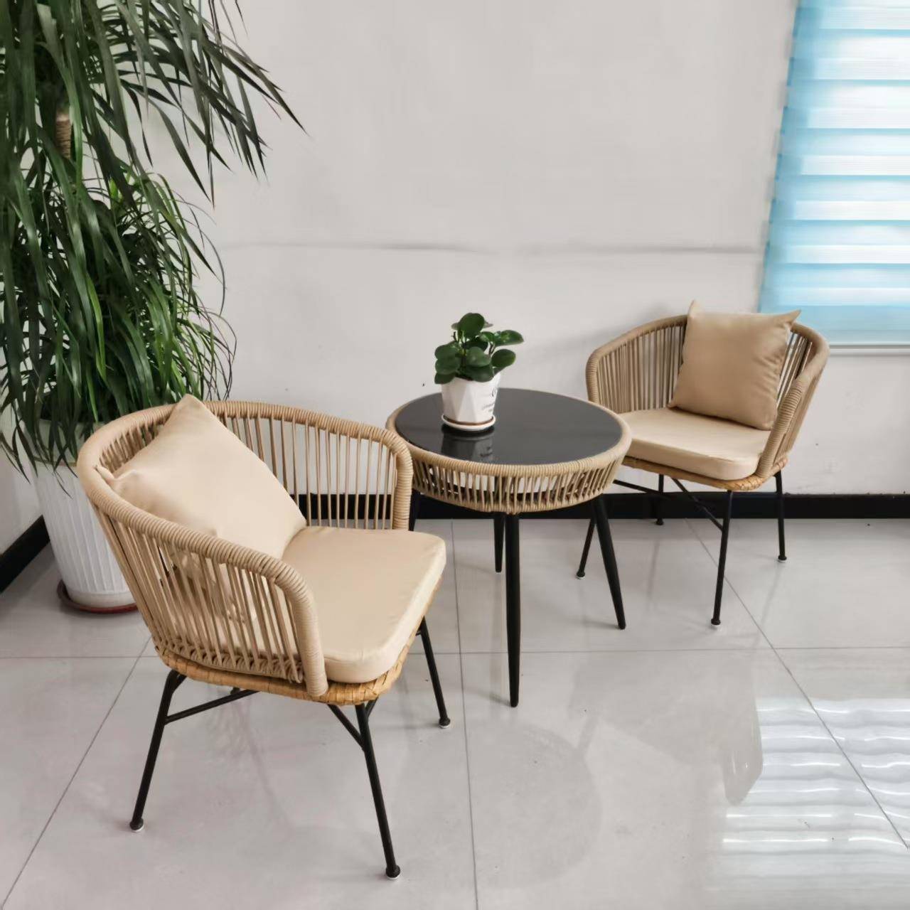 阳台椅子靠背椅茶椅茶台民宿酒店懒人沙发椅餐桌椅客厅布艺新中式