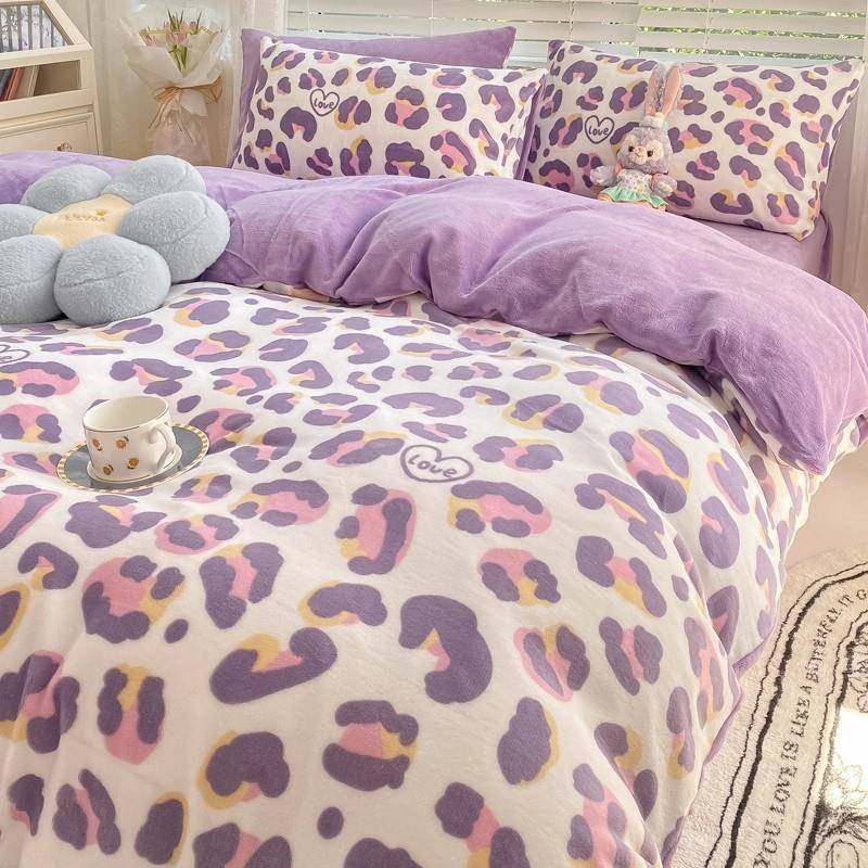 双面加绒水晶珊瑚绒床上四件套冬季加厚床品牛奶法兰绒面床单被套