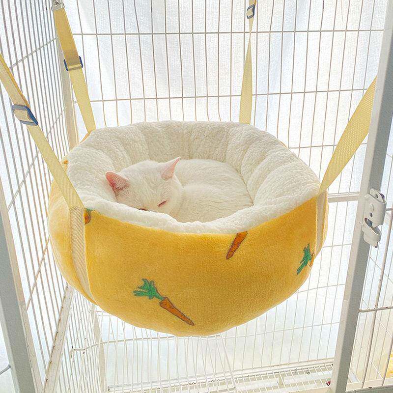 猫吊床挂窝猫窝悬挂式猫咪秋千晒太阳宠物吊篮猫床猫笼子挂窝绒布