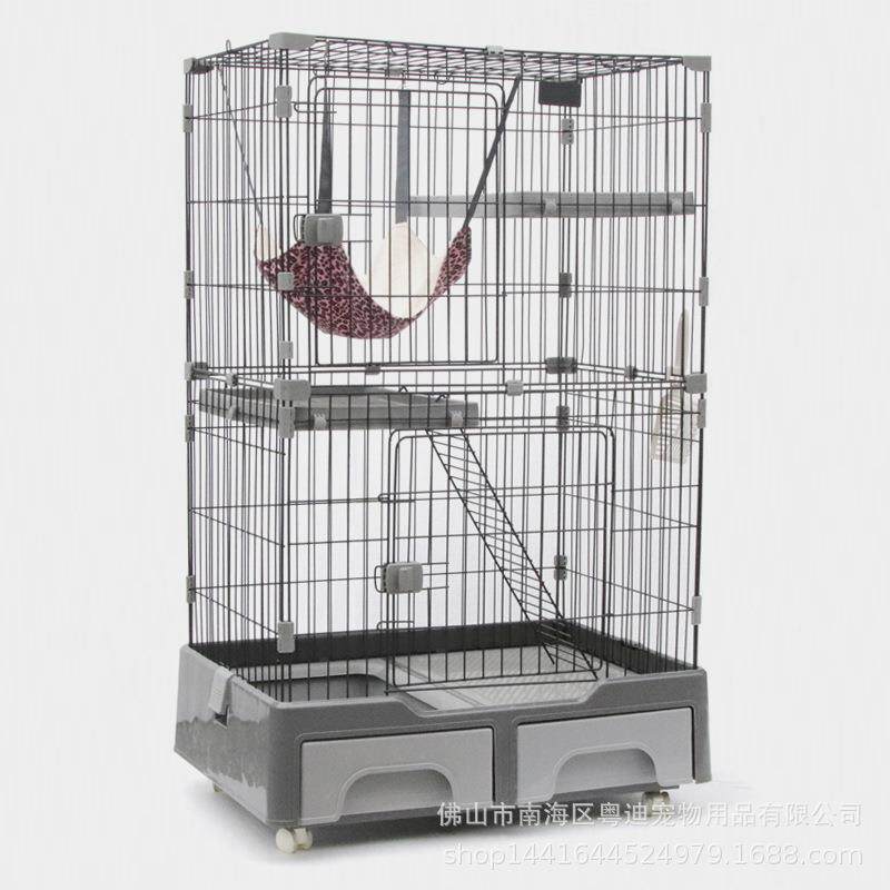 粤迪猫笼子别墅自由空间家用室内猫舍大号三层猫笼别墅猫咪屋