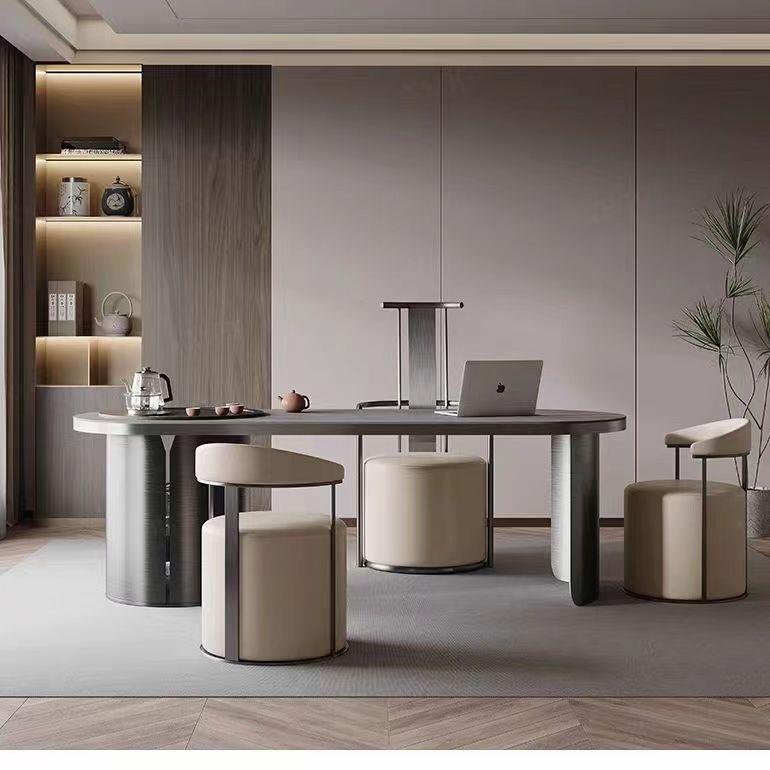 轻奢现代家用客厅大圆凳靠背洽谈卧室桌椅高级茶台凳椅梳妆凳子