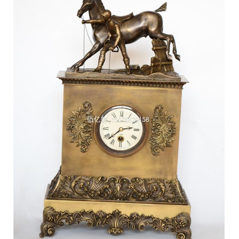 钟表纯铜古典欧式家居客厅u摆钟计时发条上弦摆钟彷古董欧洲回流