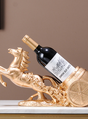 马到成功葡萄红酒架摆件客厅轻z奢高档酒柜乔迁新居布置装饰用礼