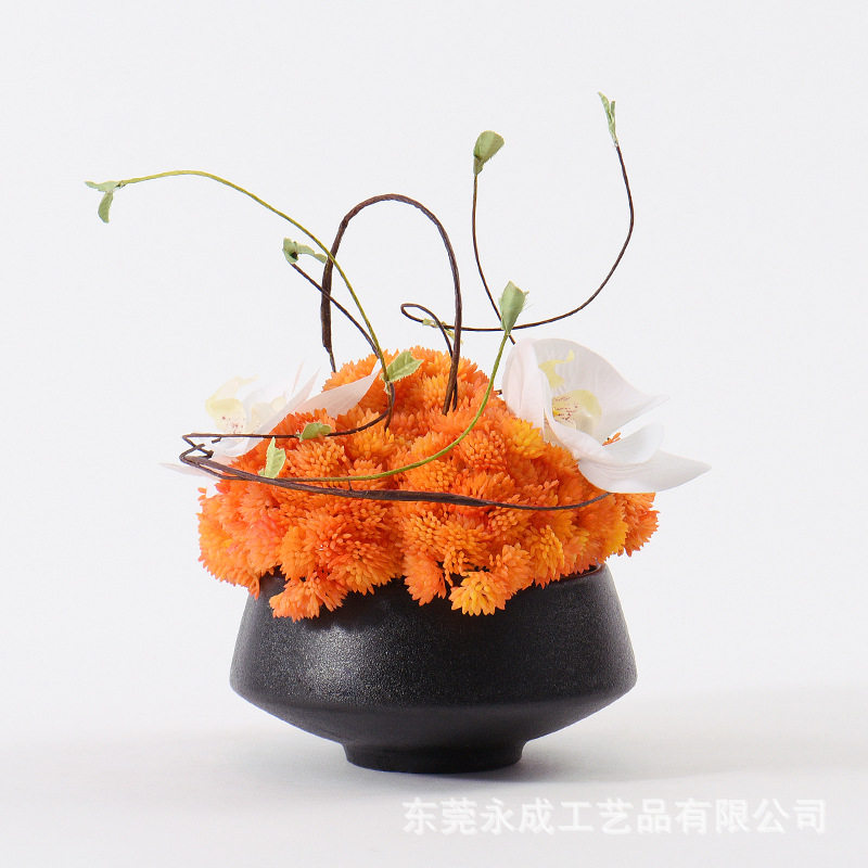 假花仿真花摆件客厅样板房茶几前台绿植中式花艺摆设盆栽桌花摆花