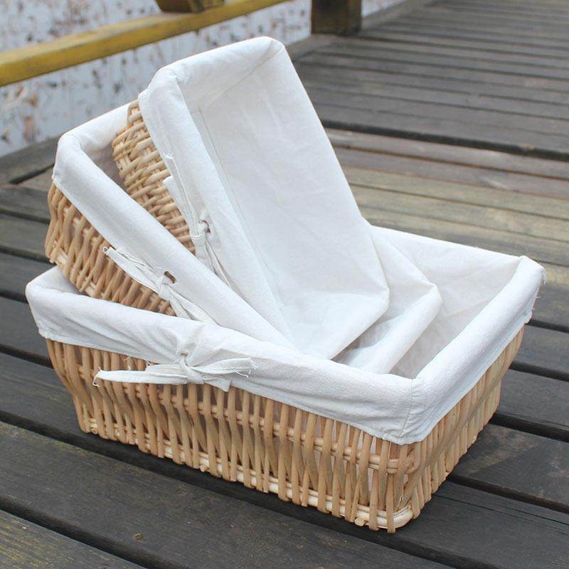 藤编收纳筐厨房杂物蔬菜收纳编织篮可水洗内衬可拆卸竖编柳条收纳,收纳整理,脏衣篮,淘宝优惠券,粉丝福利购,淘宝优惠卷