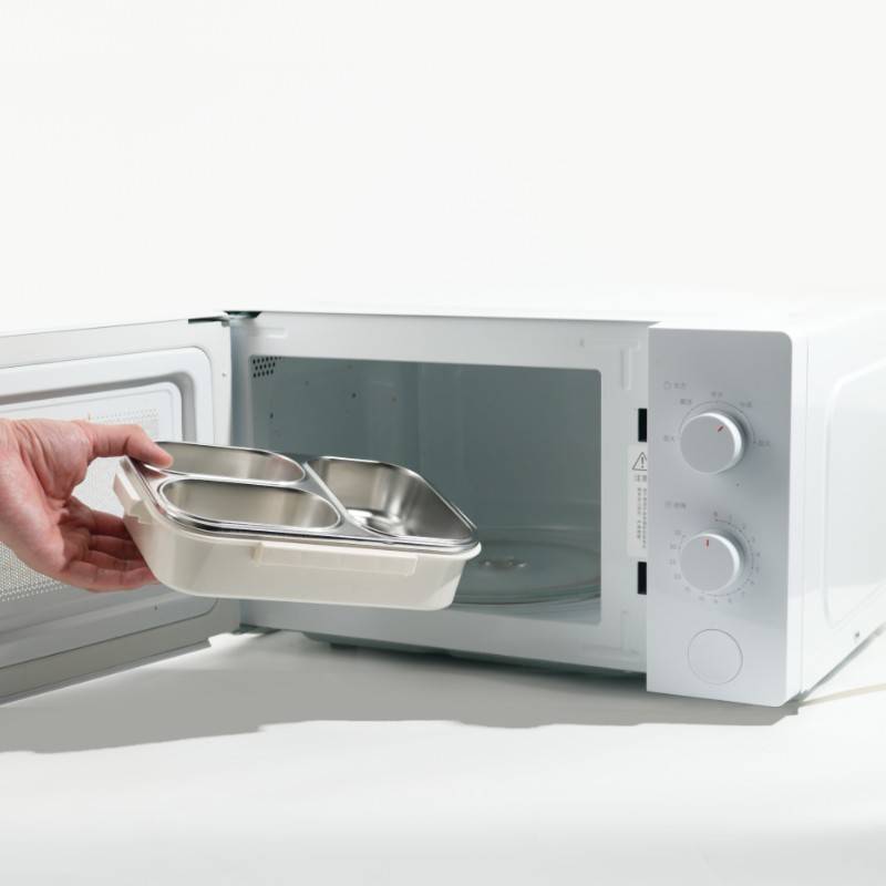 ?upco分格饭盒可微波餐盒便携三格上班族学生带饭小清新