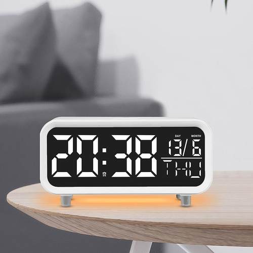 跨境热销LED无线充电台钟多功能夜灯时钟简约酒店闹钟2025无线充