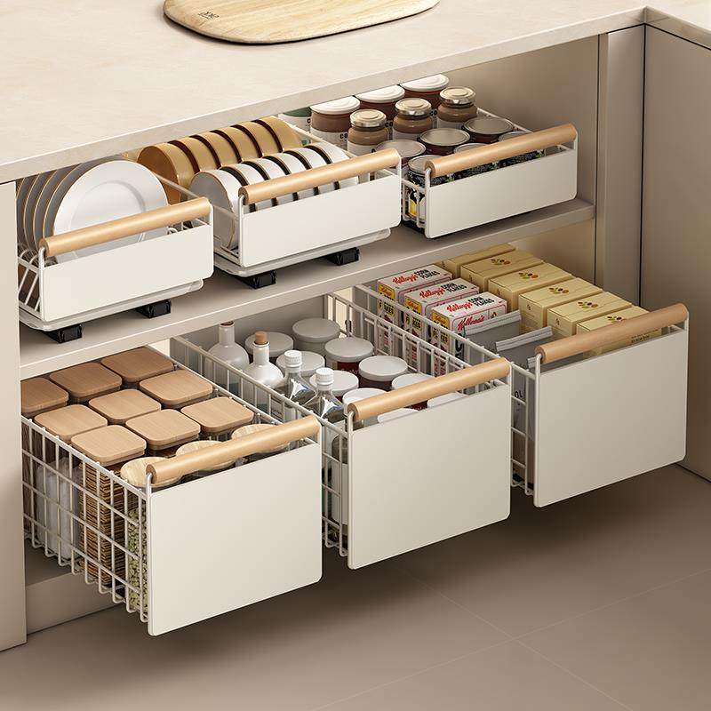 抽拉碗碟架收纳架大容量拉篮窄款橱柜内置抽屉式沥水碗盘架,厨房/烹饪用具,抹布架/厨房清洁收纳架,淘宝优惠券,粉丝福利购,淘宝优惠卷