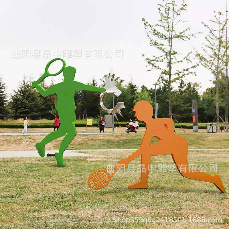 不锈钢自行车运动剪影人物雕塑铁艺体育竞技文化广场广场装饰
