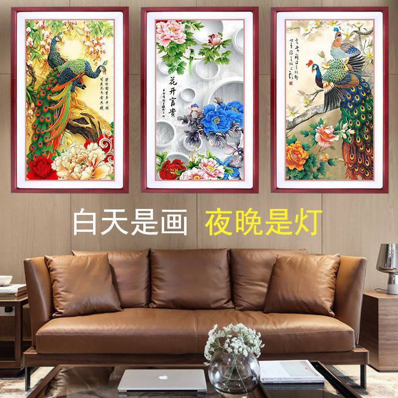 LED壁画灯装饰画新中式卧室床头壁灯客厅过道楼梯走廊创意挂画灯