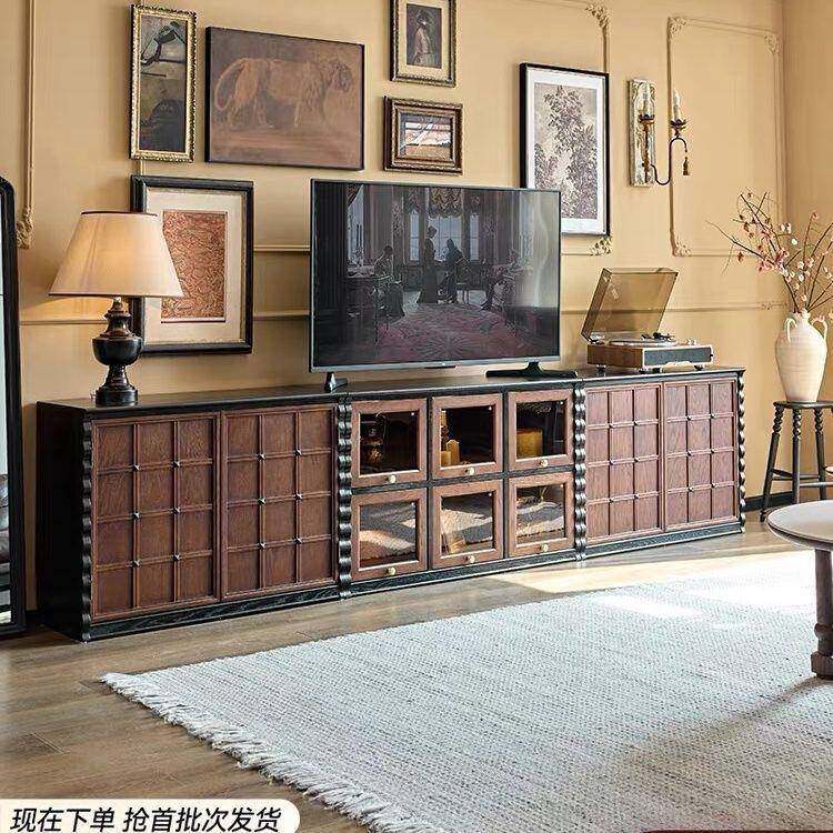 实木茶几法式古风电视柜黑色美式客厅小户型储物柜复古落地家具,玩具/童车/益智/积木/模型,其它,淘宝优惠券,粉丝福利购,淘宝优惠卷