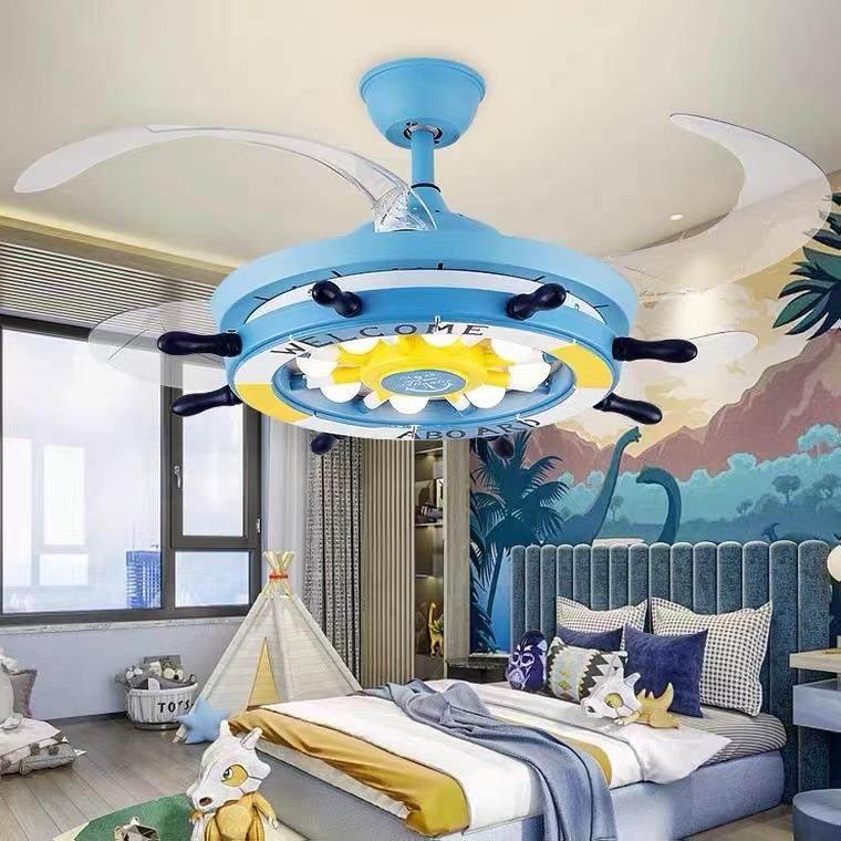 男孩房女孩房儿童卡通电风扇隐形风扇灯吊扇灯led静音卧室风扇灯,家装灯饰光源,风扇灯,淘宝优惠券,粉丝福利购,淘宝优惠卷