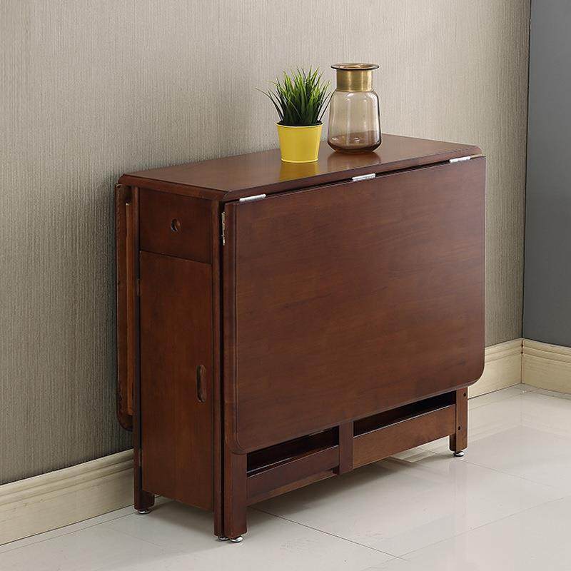 胡桃色小户型实木折叠餐桌椅组合家用现代简约可伸缩长方形饭桌,商业/办公家具,餐桌椅系列,淘宝优惠券,粉丝福利购,淘宝优惠卷