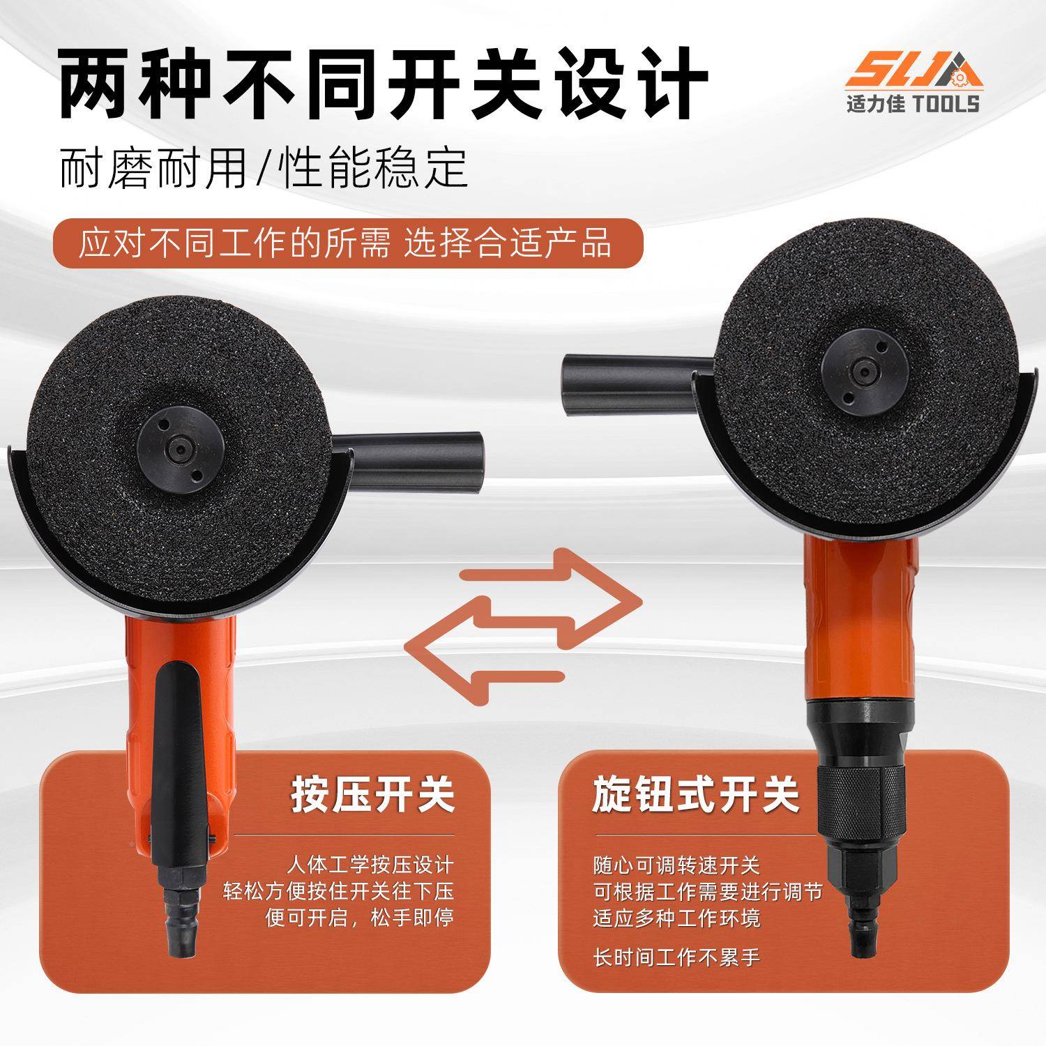 4寸气汽角磨业机5寸工级打磨机抛199光多功能风动砂轮切割动机工