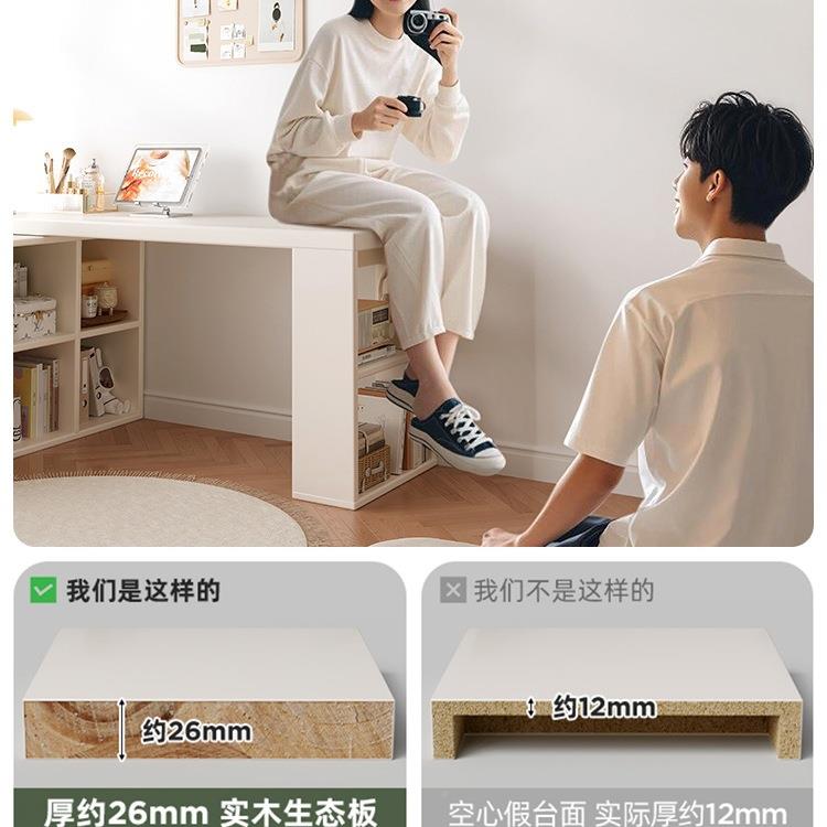 转书角桌学习桌子卧室女生梳妆台书柜一用体家实木985l型拐角电脑