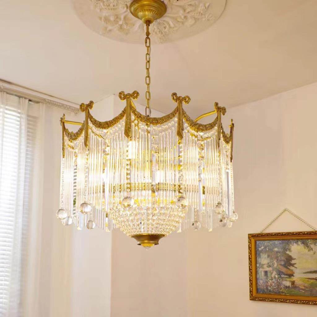 法式复古全铜水晶灯美式欧式奢华大气别墅客厅餐厅卧室吊灯网红,家装灯饰光源,智能吊灯,淘宝优惠券,粉丝福利购,淘宝优惠卷