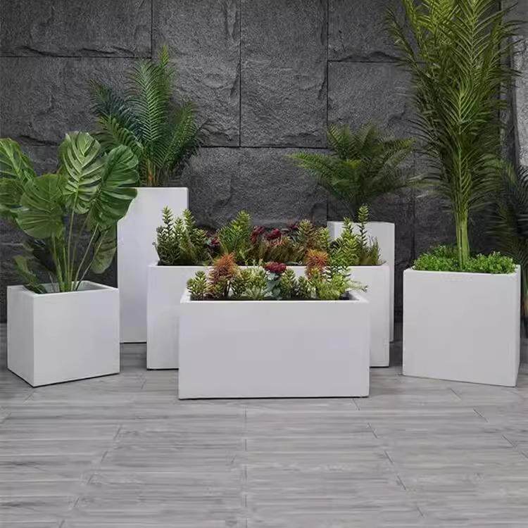 隔断户外不锈钢花箱阳台种植箱广场商业街长方形花坛铁艺成品花槽