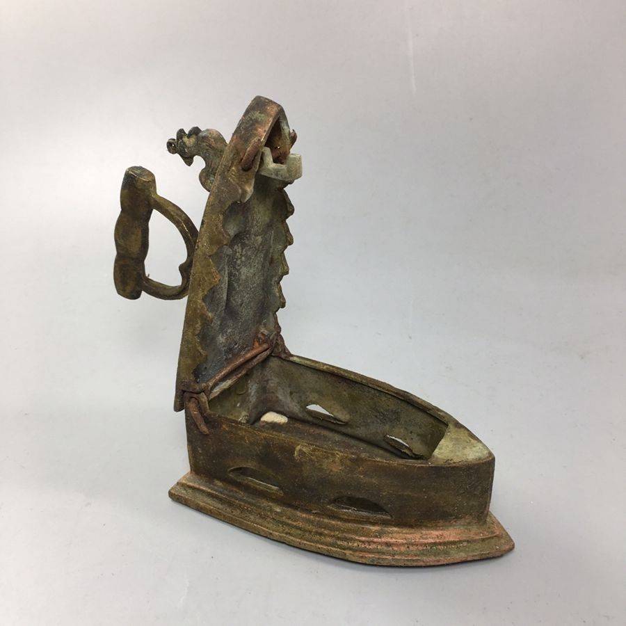 古玩杂项铜器民国公鸡熨斗复古怀旧物件家居工艺品仿古摆件铜熨斗