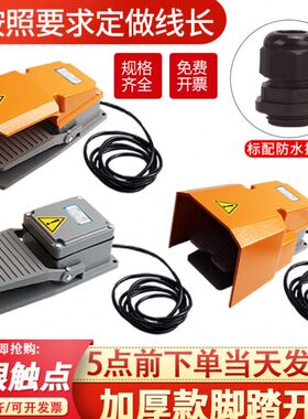 脚踏开关脚踩式冲床脚踏板开关200v38I0V配件控制器脚踏开关带线
