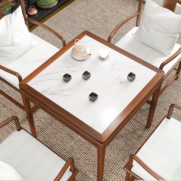 新中式岩板餐桌椅组合白蜡木纯实木小方桌八仙桌饭桌家用小户型,住宅家具,岩板餐桌,淘宝优惠券,粉丝福利购,淘宝优惠卷