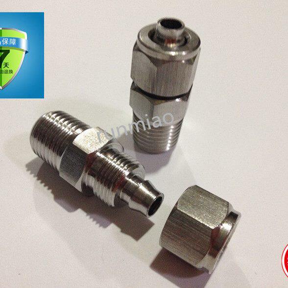 正宗304不锈钢快拧直通终端接头插软管1/2 3/81/4ZG1/8-4-6-81012