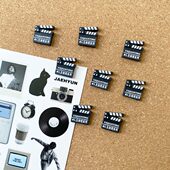 8个电影拍板图钉创意软木板毛毡板装 饰按钉照片墙固定小钉子