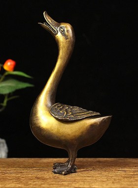 仿古纯铜鸭子香薰炉摆件创意中式B香炉家居客厅装饰摆设室内香薰